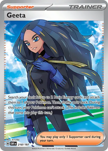 Geeta, Pokémon card OBF 218 — Obsidian Flames set