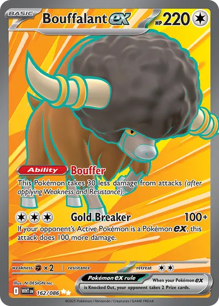 Bouffalant ex, Pokémon card WHT 162 — White Flare set