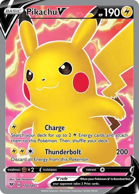 Pikachu V, Pokémon card VIV 170 — Vivid Voltage set