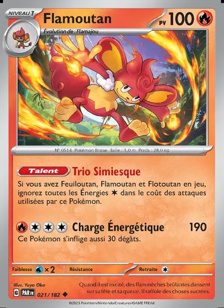Flamoutan, carte Pokémon PAR 021 — extension Faille Paradoxe