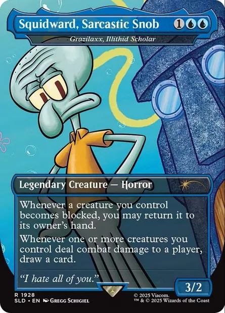 Grazilaxx, érudit illithid, carte Magic SLD 1928 — extension Secret Lair Drop