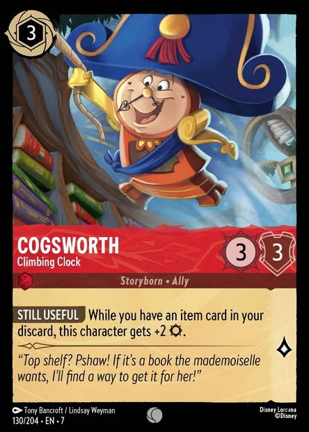 Cogsworth - Climbing Clock, Disney Lorcana card CH7-130 — Archazia's Island set