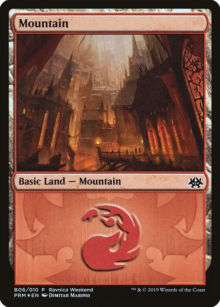 Montagne, carte Magic PRW2 B06 — extension RNA Ravnica Weekend