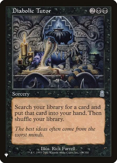Précepteur démoniaque, carte Magic PLST ODY-129 — extension The List
