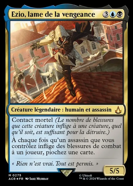 Ezio, lame de la vengeance, carte Magic ACR 275 — extension Assassin's Creed