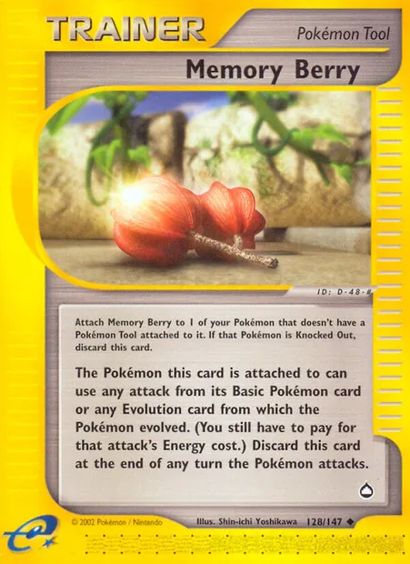 Memory Berry, Pokémon card AQ 128 — Aquapolis set