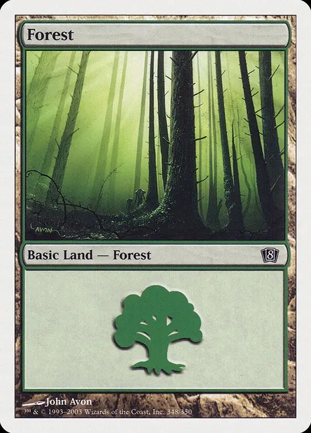 Forest, Magic card 8ED 348 — Eighth Edition set