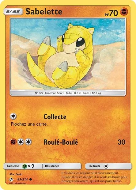 Sabelette, carte Pokémon UNB 83 — extension Alliance Infaillible