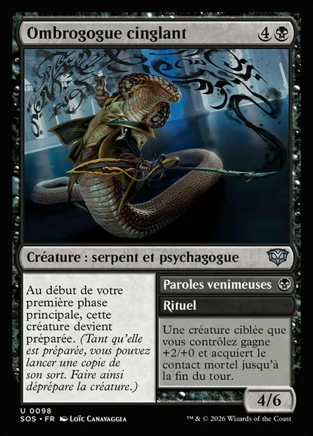 Ombrogogue cinglant // Venomous Words, carte Magic SOS 98 — extension Secrets of Strixhaven