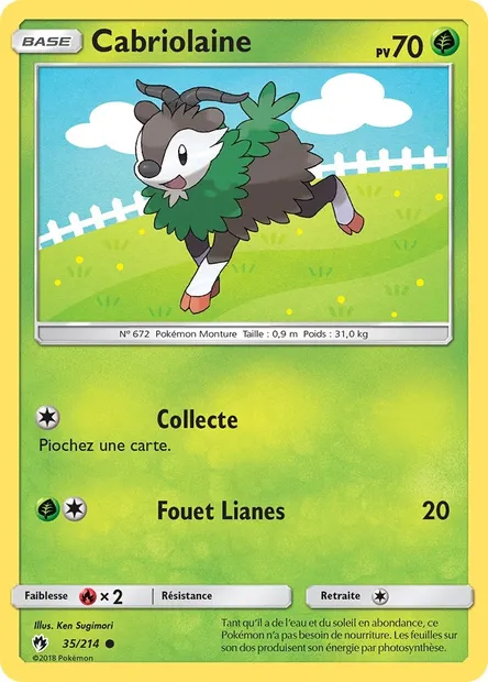 Cabriolaine, carte Pokémon LOT 35 — extension Tonnerre Perdu