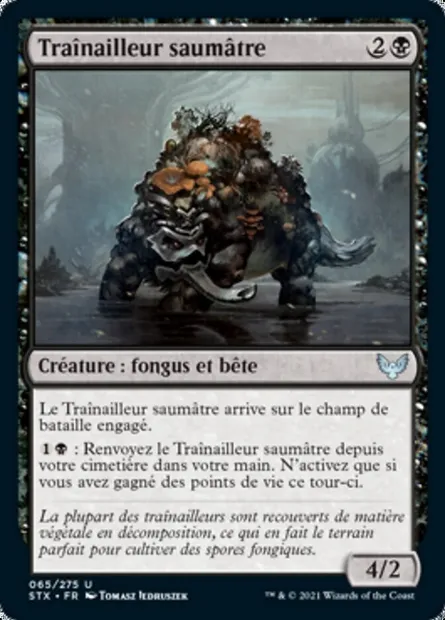 Traînailleur saumâtre, carte Magic STX 65 — extension Strixhaven: l'Académie des Mages