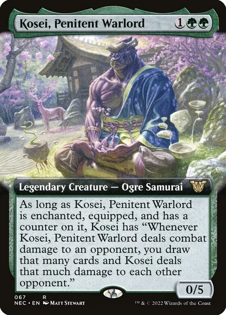 Kosei, Penitent Warlord, Magic card NEC 67 — Neon Dynasty Commander set