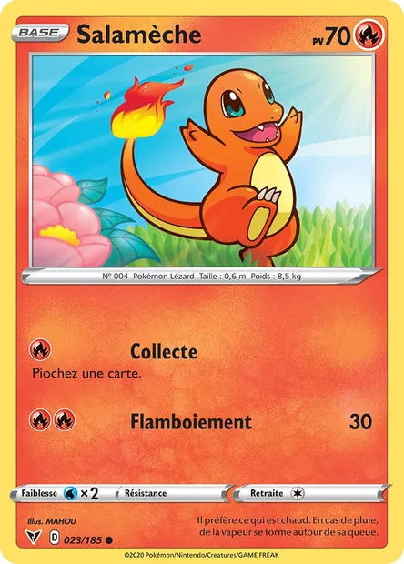 Salamèche, carte Pokémon VIV 23 — extension Voltage Éclatant