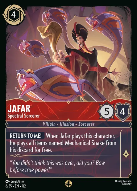 Jafar - Spectral Sorcerer, Disney Lorcana card Q2-006 — Illumineer's Quest: Palace Heist set
