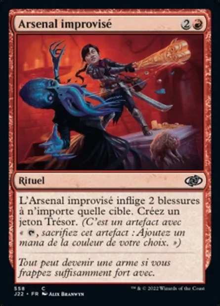 Arsenal improvisé, carte Magic J22 558 — extension Jumpstart 2022