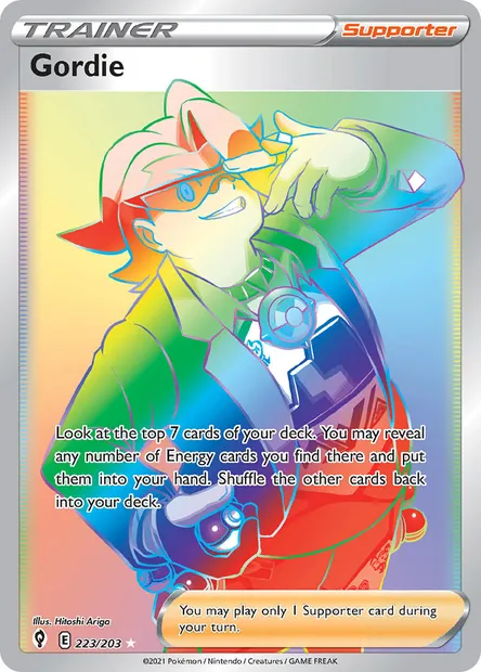 Gordie, Pokémon card EVS 223 — Evolving Skies set