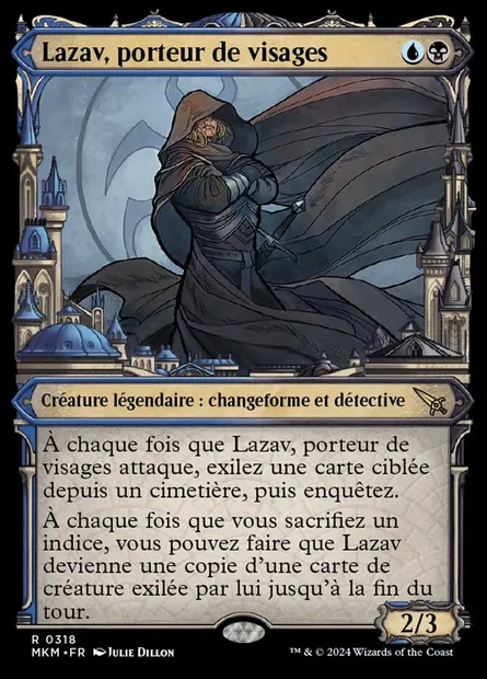 Lazav, porteur de visages, carte Magic MKM 318 — extension Murders at Karlov Manor