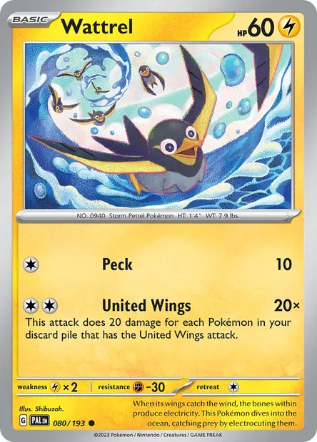 Wattrel, Pokémon card PAL 080 — Paldea Evolved set