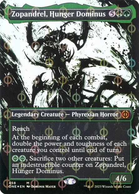 Zopandrel, Hunger Dominus, Magic card ONE 458 — Phyrexia: All Will Be One set