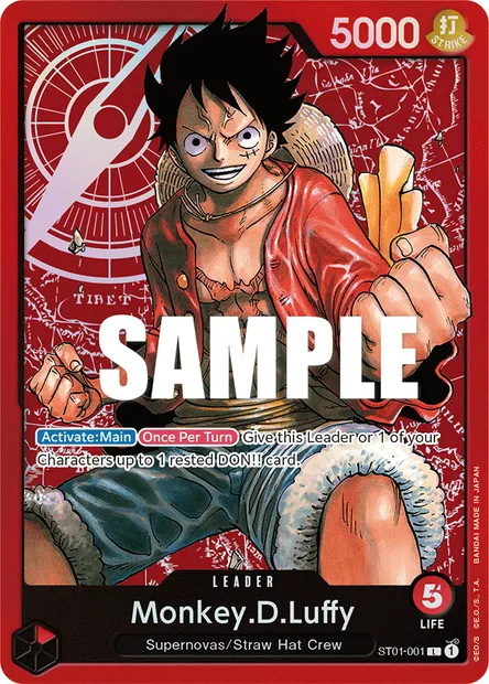 Monkey.D.Luffy, One Piece card ST01-001 — Straw Hat Crew set