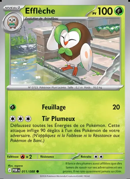 Efflèche, carte Pokémon POR 011 — extension Équilibre Parfait