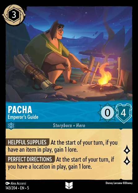 Pacha - Emperor's Guide, Disney Lorcana card CH5-143 — Shimmering Skies set