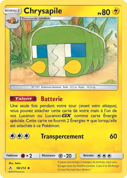 Chrysapile, carte Pokémon UNB 58 — extension Alliance Infaillible