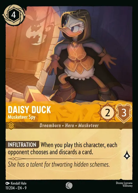 Daisy Duck - Musketeer Spy, Disney Lorcana card CH9-011 — Fabled set