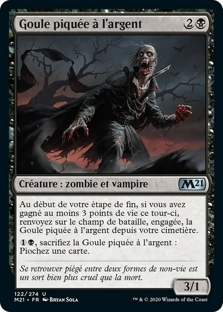 Goule piquée à l'argent, carte Magic M21 122 — extension Core Set 2021