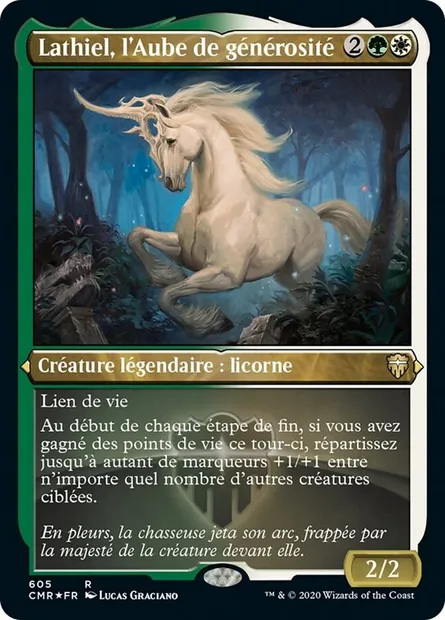 Lathiel, l'Aube de générosité, carte Magic CMR 605 — extension Commander Legends