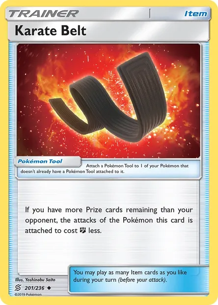 Karate Belt, Pokémon card UNM 201 — Unified Minds set