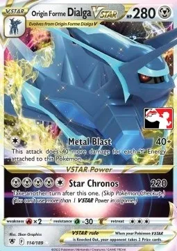 Dialga Originel VSTAR, carte Pokémon PPS 114-3 — extension Play! Pokémon Prize Pack Series