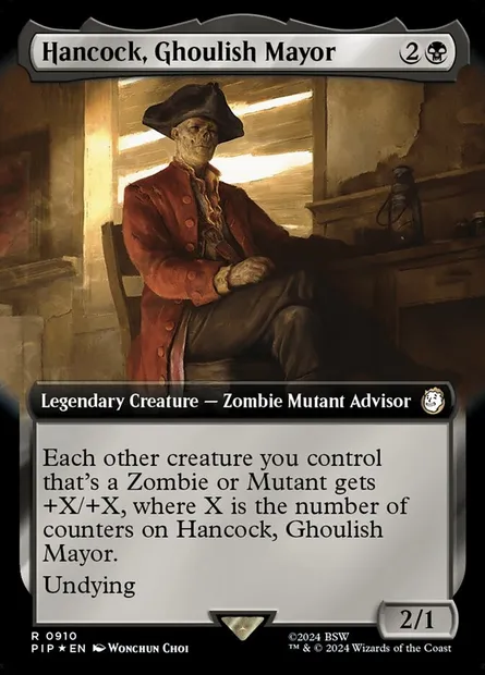 Hancock, Ghoulish Mayor, Magic card PIP 910 — Fallout set