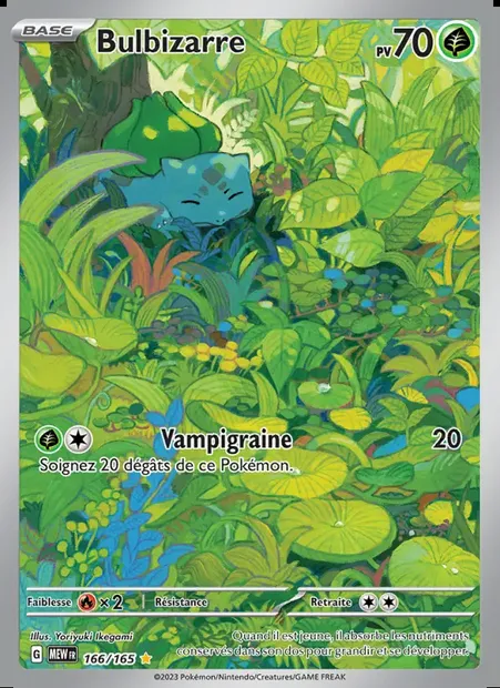 Bulbizarre, carte Pokémon MEW 166 — extension 151