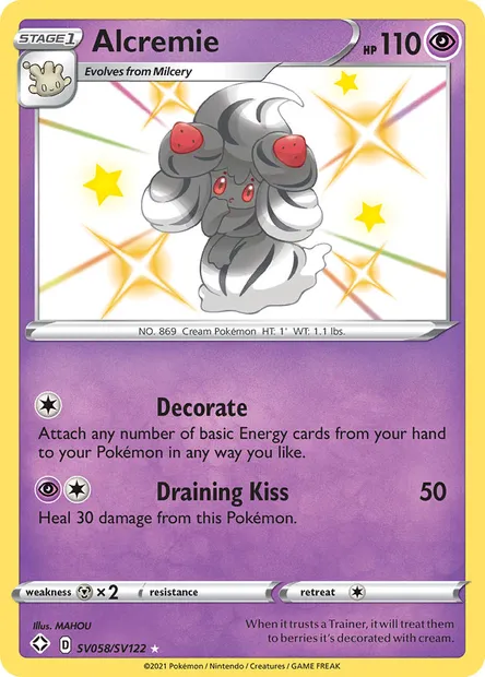 Alcremie, Pokémon card SHF SV058 — Shining Fates set
