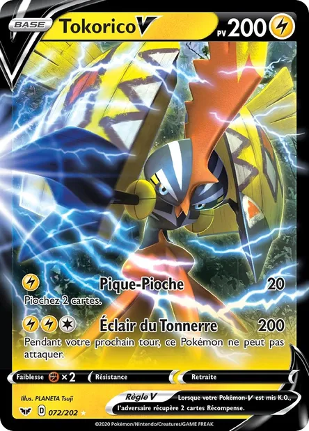 Tokorico V, carte Pokémon SSH 72 — extension Épée et Bouclier