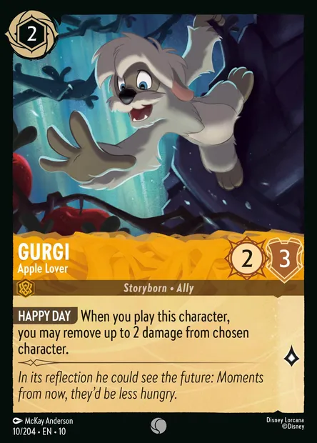 Gurgi - Apple Lover, Disney Lorcana card CH10-010 — Whispers in the Well set
