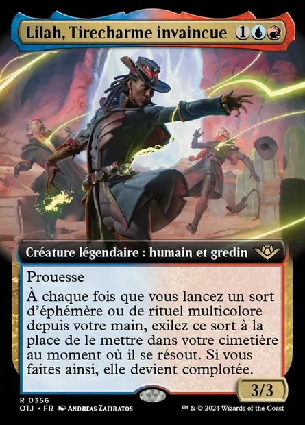 Lilah, Tirecharme invaincue, carte Magic OTJ 356 — extension Outlaws of Thunder Junction