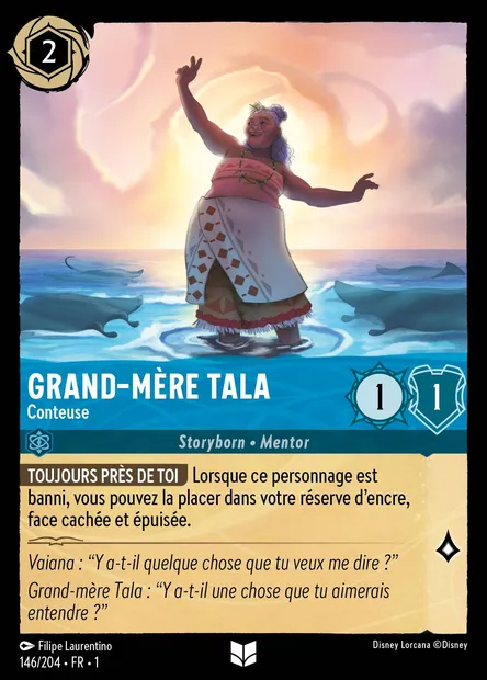 Grand-Mère Tala - Conteuse, carte Disney Lorcana CH1-146 — extension Premier Chapitre