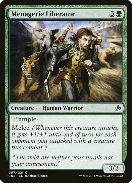 Menagerie Liberator, carte Magic CN2 67 — extension Conspiracy: Take the Crown