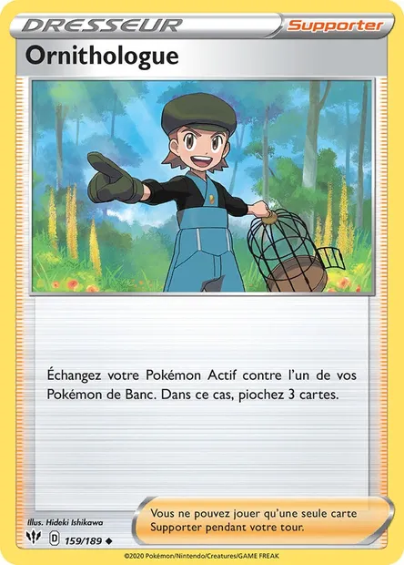 Ornithologue, carte Pokémon DAA 159 — extension Ténèbres Embrasées