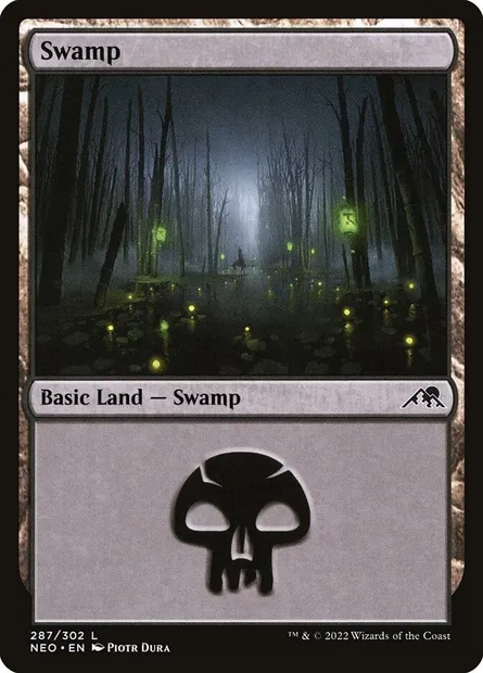Swamp, Magic card NEO 287 — Kamigawa: Neon Dynasty set