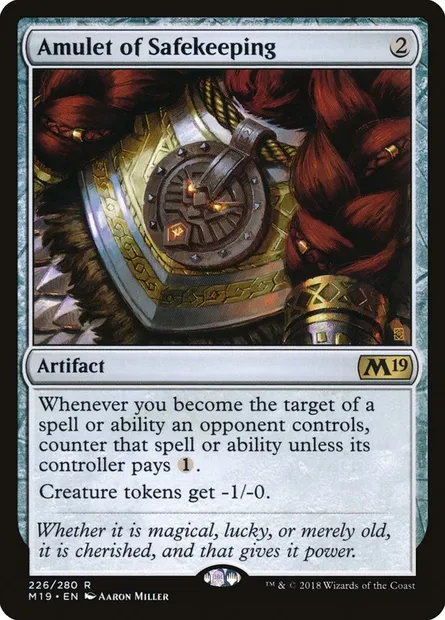 Amulet of Safekeeping, Magic card M19 226 — Core Set 2019 set