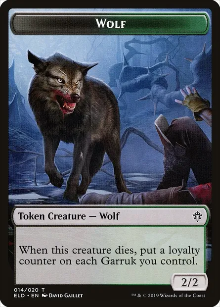 Wolf, carte Magic TELD 14 — extension Throne of Eldraine Tokens