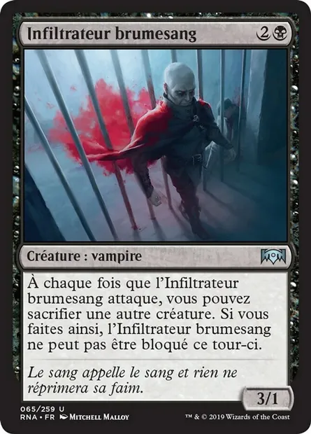 Infiltrateur brumesang, carte Magic RNA 65 — extension L'allégeance de Ravnica