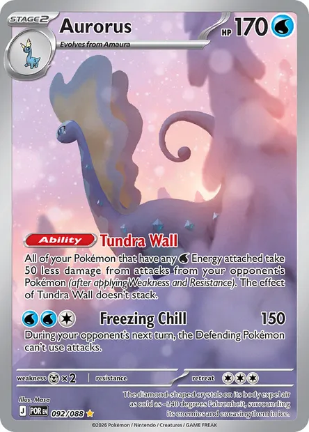 Aurorus, Pokémon card POR 092 — Perfect Order set