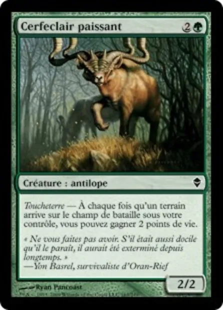 Cerfeclair paissant, carte Magic ZEN 163 — extension Zendikar