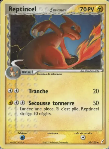 Reptincel δ, carte Pokémon CG 30 — extension EX Gardiens de Cristal