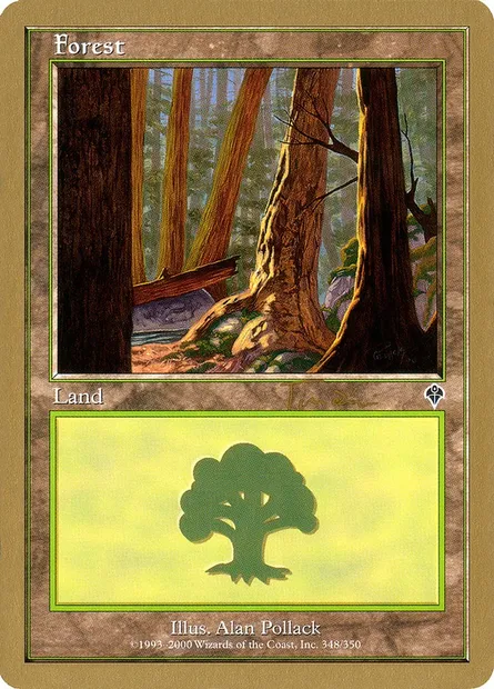 Forest, Magic card WC01 jt348a — World Championship Decks 2001 set