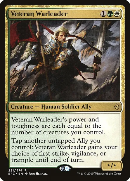 Veteran Warleader, Magic card BFZ 221 — Battle for Zendikar set